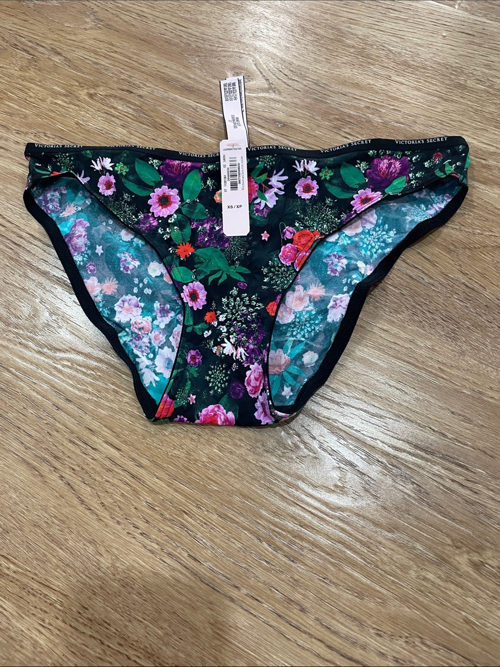 Victoria's Secret Black Floral Kids Bikini Bottoms